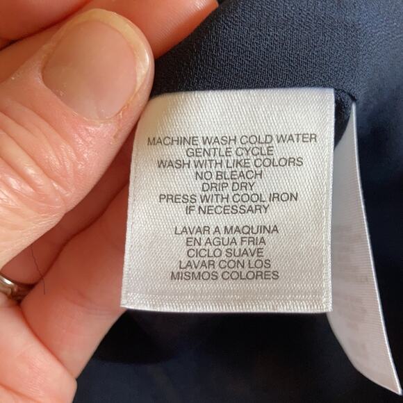 Jones Wear Blue Floral Chiffon Blouse, Size 14 - Picture 7 of 10